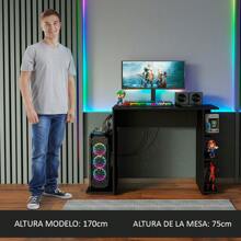 Escritorio Gamer Madesa 9414 Para Pc Y Computadora Color Negro - Negro - Ver 8