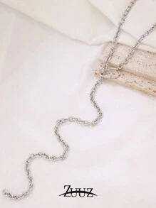 1 件复古不锈钢毛衣链项链女式螺旋纽扣长项链珠宝派对最佳朋友礼物 - 項鍊 - 查看 8