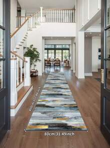 1 Pc Blue Modern Minimalist Style Crystal Velvet Rug, 850g/M², Rectangle, Non-Slip, Washable, Home Decor, Living Room Carpet, Kitchen, Dining Room, Office, Suitable For All Seasons