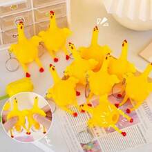 1 件/5 件/10 件下蛋鸡新奇玩具搞笑鸡下蛋创意减压玩具、鸡、搞笑礼物、玩具 - 黃色 - 查看 5