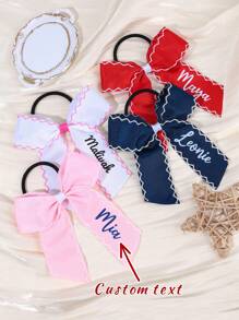 1 قطعة شريط شعر فتاة مزين بفيونكة، هدية مخصصة للفتيات، ربطة شعر ساتان للأطفال، طباعة الاسم، ربطة شعر بسيطة للأطفال، اكسسوارات شعر، متعددة الوظائف، زخرفية، حرف، أنيقة، حديثة، ملونة، جميلة، عادية، مخصصة، شخصية، فريدة، مخصصة، هدايا مثالية للرجال، هدايا مثالية للنساء، للأطفال، ليلة الحفلات، السفر، المدرسة - متعدد الألوان - مشاهدة 3