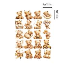 20 miếng dán giấy nhiều màu hình chú gấu dễ thương 4cm dùng để làm sổ lưu niệm, đồ dùng học tập, trở lại trường - Nhiều màu - Xem 3
