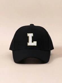 1pc Kids 26 Alphabet Baseball Cap, Fashionable Everyday And Back To School Accessory - Black - View 16