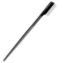 1 pieza Cepillo de cejas de acero inoxidable negro con peine, acicalador de pestañas, herramienta para arreglar cejas con tapa para maquillaje, peine para cejas y pestañas de acero inoxidable, con dientes densos para acicalar las pestañas - Negro - Ver 6