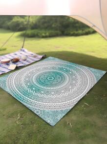 1 Stück leichte wasserdichte und sandabweisende Stranddecke, Outdoor Picknick Matte mit digitalem Schildkröten-Motiv, geeignet für Camping, Picknicks und Strände
