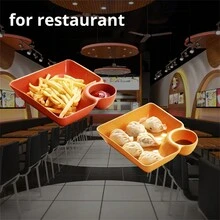 4pcs Plastic Plate Set, Chip Plate, Sturdy Snack Plate, Sushi Plate, 7.3 Inch X 6.6 Inch Dining Plates - Multicolor - View 1