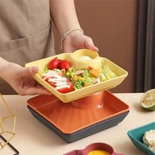 4pcs Plastic Plate Set, Chip Plate, Sturdy Snack Plate, Sushi Plate, 7.3 Inch X 6.6 Inch Dining Plates - Multicolor - View 7