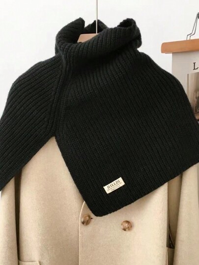 Clariva 1pc Knitted Slit Pullover Solid Color Scarf: A Warm, Neck-Protecting And Versatile Scarf. It Is A Simple, Stylish, Solid Color And Soft Shawl, As Well As An Outdoor Windproof And Cold-Resistant Outer Cloak. Suitable For Daily Travel And Home Use As An Accessory. Christmas Gifts