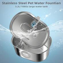 Cat Water Fountain Stainless Steel 3.2L/108oz Capacity, Automatic Pet Water Dispenser With Quiet Pump, And Dishwasher Safe Design For Cats, Dogs