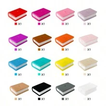 16pcs/Set Book-Shaped Silicone Beads, Silicone Focus Beads, Stacked Book-Shaped Rectangular Cartoon Silicone Beads, Silicone Bead Accessories, Pen Holder Silicone Asymmetric Beads, Silicone Letter Beads, Loose Rubber Silicone Beads, Key Chain, Necklace, Bracelet, Lanyard Making, 16 Colors