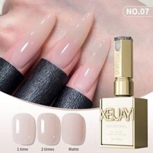 XEIJAYI XEIJAYI 6Pcs 15ML Nail Polish - Jelly Ice Transparent Nude, Peelable UV LED, Formaldehyde-Free, Oval Shape, Glossy Finish, For Nail Salon And DIY