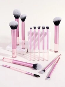 MAANGE 13Pcs Professional Facial Aluminum Tube Makeup Brushes,Powder Brush Contour Brush Blush Brush Pointer Brush Highlight Brush Shadow Brush Eyeshadow Brush Blending Brush Eyebrow Brush Eyelash Brush Concealer Brush Easy And Beautiful Face Makeup,Brushes With Soft Hair For Easy Carrying Beginners In Makeup,Gift For Women&Girl - 粉色 - 查看 5