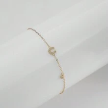 S925 Silver-Plated Gold Horseshoe U-Shaped  Chain Bracelet, Ladies Fashionable High-End Niche Daily Accessory