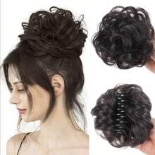 Synthetic Chignon Messy Bun Claw Clip In Hair Piece Wavy Curly Hair Bun Ponytail Extensions Scrunchie Hairpieces For Women