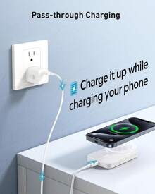 2024 Version Wireless Portable Charger, Mini 5,000MA And Power Bank Compatible With Magnetic Safety Battery Pack PD 20ww/USB-C Data Cable, Suitable For IPhone 16/15/14/13/12/11/10 Series, Universal Android Nfc Magnetic Charging Feature Phone