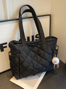 Leisure Large Capacity Down Padded Jacket Bag Fashion Shoulder Bag Portable Oblique Ku Tote Bags, Commuter School, Sports, Traveling, Hiking, Sports, Travel