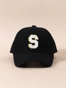 1pc Kids 26 Alphabet Baseball Cap, Fashionable Everyday And Back To School Accessory - Black - View 11