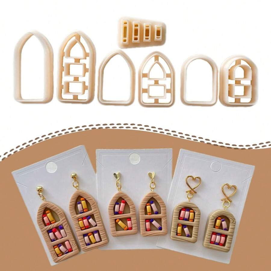 7 pièces Emporte-pièces en argile en forme de livres, emporte-pièces en argile polymère pour la confection d'étagères en argile 3D, de boucles d'oreilles et de bijoux, emporte-pièces en argile en forme de livres pour la rentrée scolaire pour la confection de bijoux et de boucles d'oreilles en argile polymère, emporte-pièces en argile pour bijoux miniatures