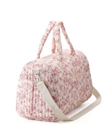 大号复古粉色波士顿包，适合存放各种旅行物品，旅行必备洗漱包洗漱包化妆包化妆旅行包化妆收纳海滩沙滩包度假必需品学校用品旅行必需品女士大学宿舍浴室包学校用品学校用品