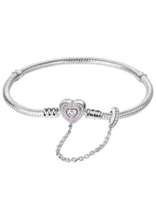 1 件迷人 16-22 厘米真心心形珠子编织皮绳手链 适合女友礼物 精美女士珠宝 - 銀色 - 查看 39