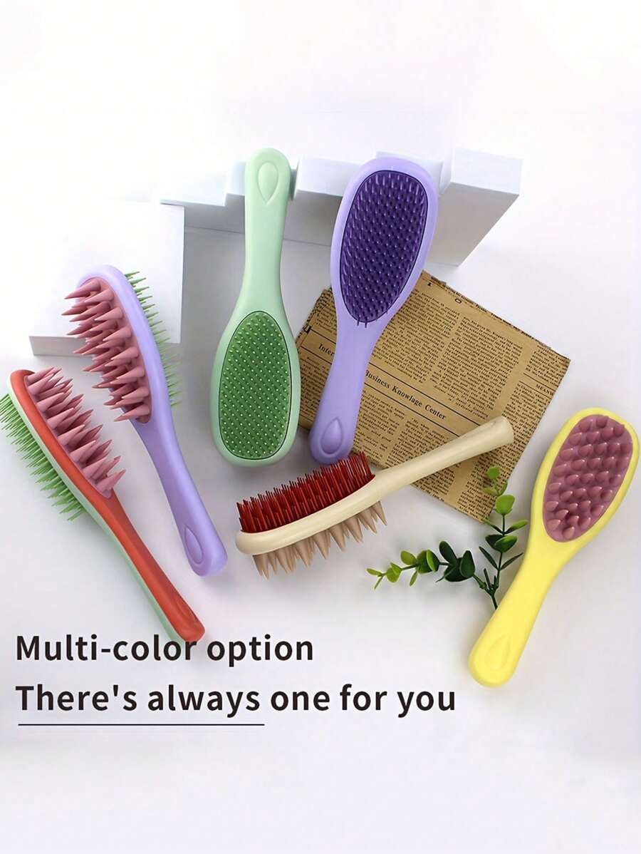 1 pieza Cepillo de masaje del cabelludo y cepillo de champú 2 en 1 - Cepillo de masaje del cabelludo, cepillo de champú para cabello seco/húmedo, cepillo de cuidado del cabelludo apto para hombres y mujeres