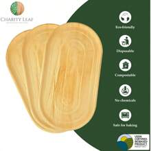 Disposable Palm Leaf 22" X 12" Trays (25 Pieces) Bamboo Like Serving Platters, Disposable Boards, Dinnerware For Weddings, Catering, Events