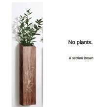 1 pieza Jarrón de pared de madera montado para flores secas, maceta inclinada creativa de plantas falsas, jarrón de bolsillo, adecuado para casa de campo, dormitorio, sala de estar, baño, patio, jardín, accesorio de decoración del hogar, decoración de habitación, jarrón de vidrio
