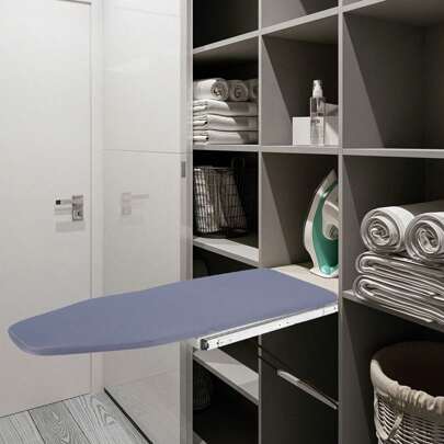 Retractable Ironing Board Closet Pull-Out Stow Away In The Cabinet Easy To Install Gray Folding Ironing Board