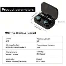 AXNEN Novos Fones De Ouvido M10 Tws, Fone De Ouvido Sem Fio Estéreo Com Microfone, Fone De Ouvido Sem Fio À Prova D'água Para Esportes