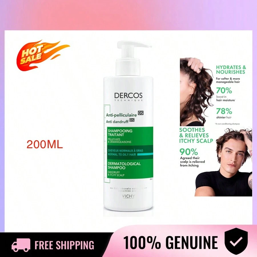 Dercos Anti Dandruff Shampoo - Normal/Oily Hair - 200ml - 白色 - 查看 1
