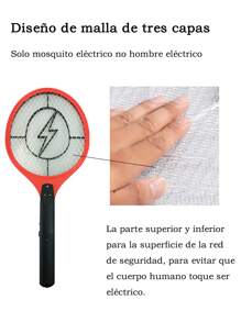 Handheld Electric Fly Swatter, Rechargeable Anti-Insect, Electric Mosquito Killer Racket, Indoor And Outdoor Fly Swatter For Mosquito And Flies Pests - 紅色 - 查看 2