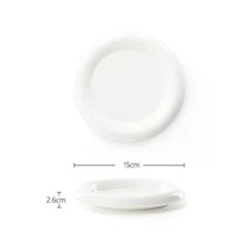 Plato redondo de cerámica de 6 pulgadas, de estilo, color blanco, vajilla elegante, apta para postre, pasta, desayuno en cafeterías y uso doméstico