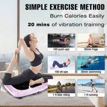 PHAGATT Vibration Plate Exercise Machine, 120 Level Vibration Adjustment, 2 Fitness Resistance Bands, Body Relaxation - Pink - View 1