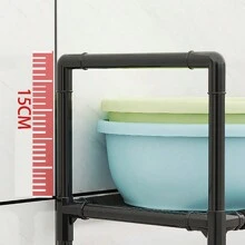 Estante de almacenamiento 3 NIVEL para el baño de pie para el piso del inodoro - Blanco - Ver 5