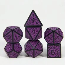 7pcs Polyhedron Digital Dice Set Engraved With Textures Pattern Dice D4-D20 For D&D Game And Funny Entertainment Board Games
