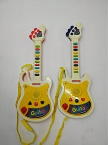 1 pièce Jouet puzzle guitare dessin animé pour enfants, jouet éducatif précoce de musique et d'éclairage pour bébés, couleur aléatoire