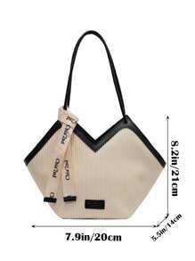 1 Pc Of Women's Simple Commuter Bag Shoulder Bag Briefcase Special-Shaped Bag,Portable Zipper Closure Design,Suitable For Weddings,Parties,Holidays,Holiday Activities,Entertainment,Afternoon Tea,Flying,Business Trips,Shopping,Commuting,Office Appointments,Etc. It Is For Girls,Mothers,Girlfriends,Friends,Students,Teachers,Professional Female Educators,Etc. Daily Use,Also A Gift For Mom, Best Teacher Gifts Forever