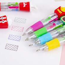 1/20/8/24/12/18pcs Random Cartoon Cute Four-Color Mini Colored Ballpoint Pen For Students, Four-Color Mini Colored Ballpoint Pen - Sets - View 9