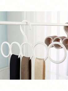 1 件 5 孔围巾衣架，多功能塑料收纳架，用于围巾和领带，节省空间的壁橱收纳