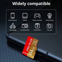 4-Piece Micro SD/TF Card Set (Includes Adapter) | Full Sizes: 128GB/64GB/32GB/16GB/8GB/4GB/2GB/1GB/512MB/256MB/128MB/64MB | Compatible With Phones/Tablets/Cameras/Dash Cams/Camcorders/Car Stereo/Game Consoles - Gold - View 3