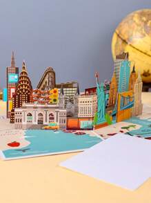 Opjoys 1pc 3D City Architecture Greeting Card, "I Love London" 3D Greeting Card, Commemorative Card (For Friends), City Souvenir Card, Gift For Her, Birthday 3D Card, Thanksgiving Card, Anniversary Card, Mother's Day Card, Christmas Card - Multicolor - View 13
