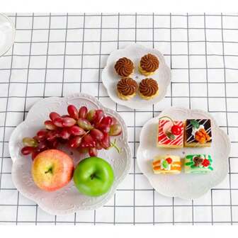 3-Tier Plastic Fruit/Candy/Snack/Dessert Display Tray, Front Desk Decor Party Fruit Platter