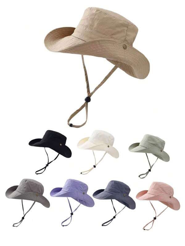1pc Kids Sun Hat, Girls Bucket Hat, Boys Quick-Dry Sunshade Hat, Camping Hiking Hat