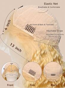 30英寸 613 蕾丝前假发，真人发，180% 密度，13X4 透明金色假发，深波浪蕾丝前假发，预先拔毛的金色蕾丝前假发，女士真人发 - S613 - 查看 6