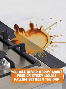 Silicone Stove Gap Cover (2 Pieces Set), Heat-Resistant Oven Gap Filling Sealer, Easy To Clean Stove Gap Protector (21 Inches, Black, White, Gray), Kitchen Countertop Protection Tool