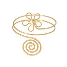 Hot Arm Jewelry Multi-Layer Spiral Flower Armband Exaggerated Metal Punk - 金色 - 查看 6