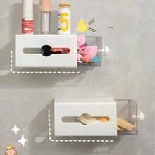 1/3pcs Wall-Mounted No-Drill Drawer Storage Box, Multifunctional Kitchen/Bathroom Space-Saving Organizers