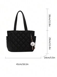 Leisure Large Capacity Down Padded Jacket Bag Fashion Shoulder Bag Portable Oblique Ku Tote Bags, Commuter School, Sports, Traveling, Hiking, Sports, Travel