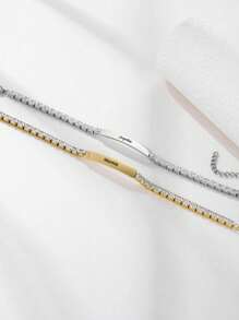 1 pulsera personalizada con nombre para niños/bebé, pulsera chapada en oro de 18K con nombre grabado, regalo de cumpleaños para niños y niñas, joyería para niñas, ideas de regalo para regreso a clases, invierno, San Valentín para niños y niñas - Dorado - Ver 3