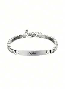 1 pulsera personalizada con nombre para niños/bebé, pulsera chapada en oro de 18K con nombre grabado, regalo de cumpleaños para niños y niñas, joyería para niñas, ideas de regalo para regreso a clases, invierno, San Valentín para niños y niñas - Dorado - Ver 6